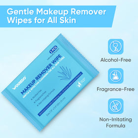 WOUSEDO single wipe close-up showing soft texture and gentle cleansing benefit