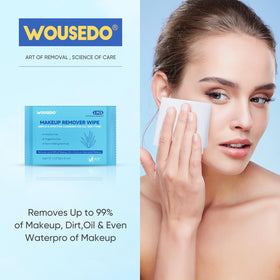 WOUSEDO towelette texture with visible moisture highlighting aloe vera soothing benefit