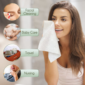 WOWOTEX wipe cleaning baby skin showing safety and convenience benefits