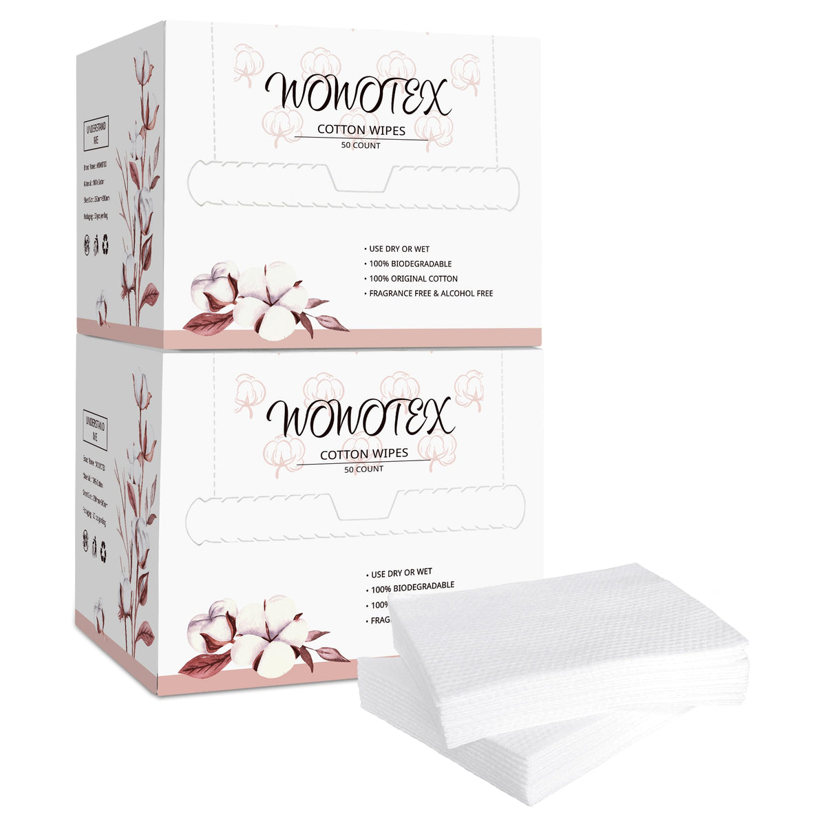 WOWOTEX front packaging showing two boxes and 100-count supply for convenience