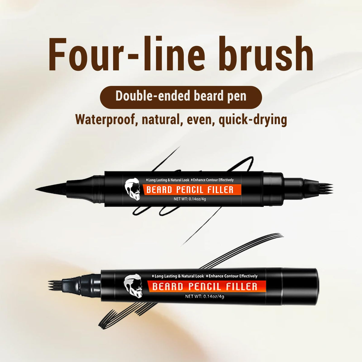WOZUTUNT dual-tip brush texture blending fibers for seamless beard integration