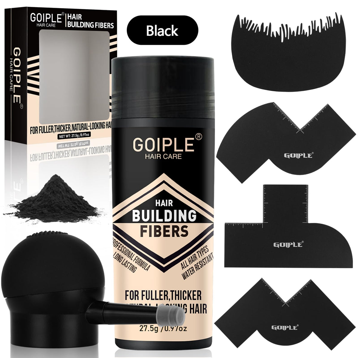WOZUTUNT front packaging showing complete thickening fibers kit benefit instant confidence