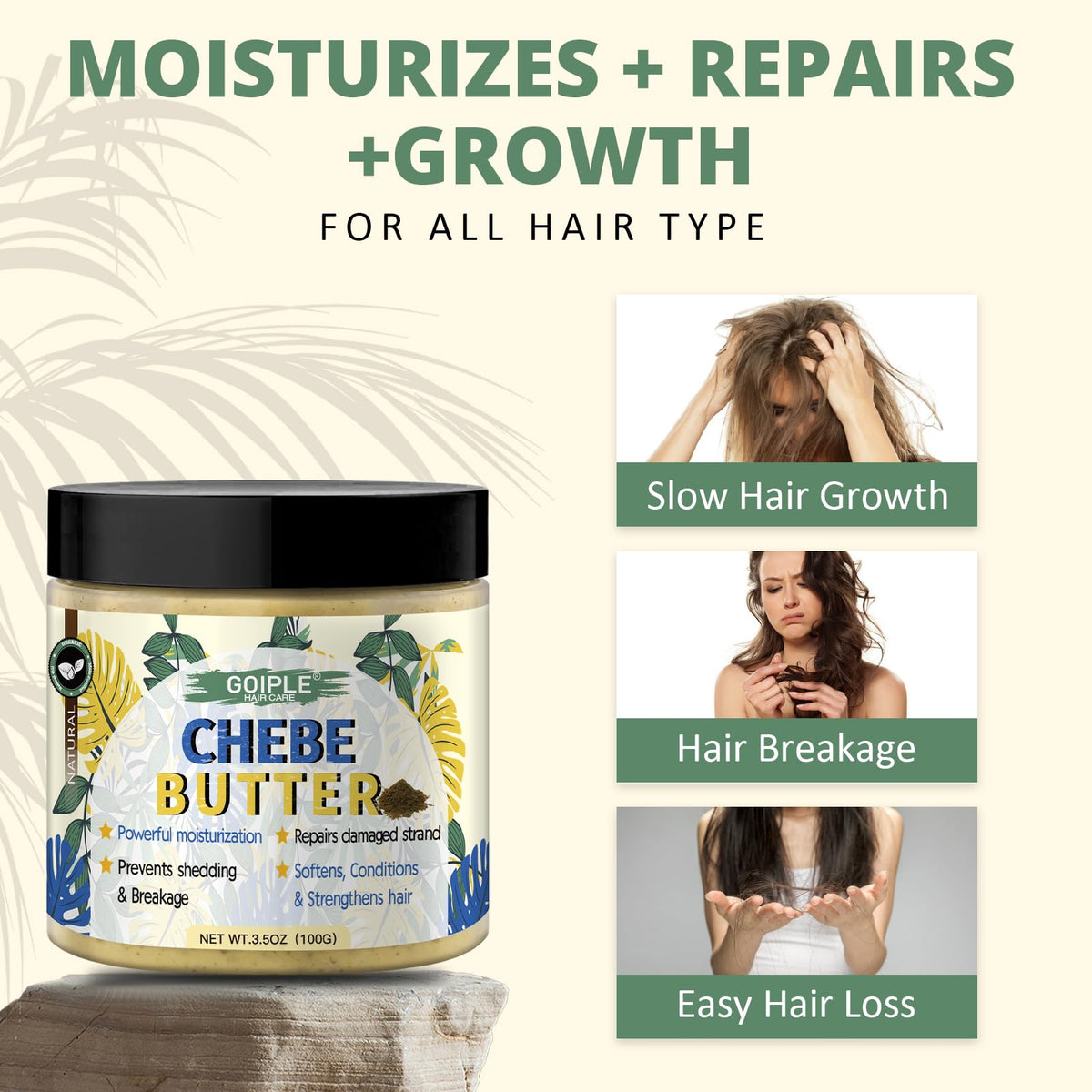 WOZUTUNT oil applied to hair in hand illustrating sealing and smoother mid-lengths