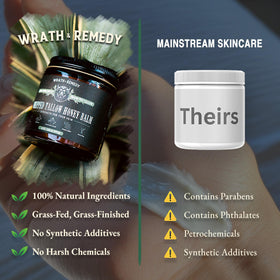Wrath & Remedy homestead with grazing cattle illustrating grass-fed sourcing benefit
