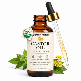 Wrath & Remedy front packaging showing organic castor oil benefits