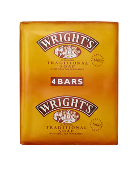 Wright's front-packaging showing the four wrapped bars and brand for clear product identification