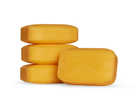 Wright's soap in use as hands are lathered, demonstrating effective cleaning and quick rinse