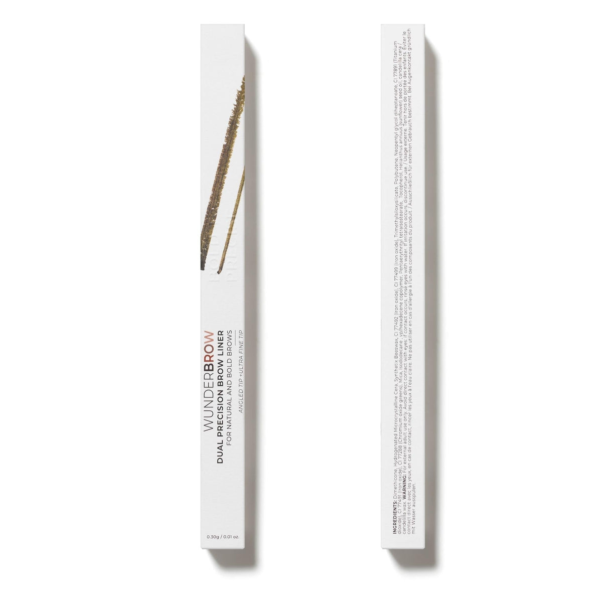 WUNDERBROW Brunette texture stroke swatch showing blendable color payoff