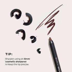 WUNDERBROW with cosmetic sharpener showing size and practical maintenance