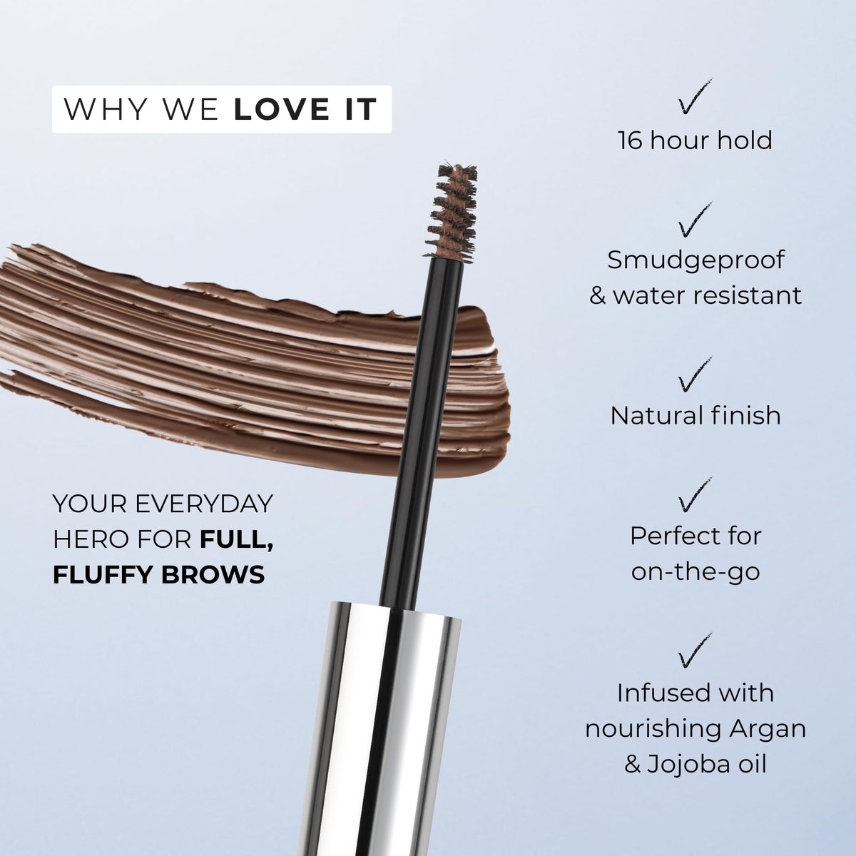 WUNDERBROW wax texture droplet illustrating lightweight tint and hold benefit