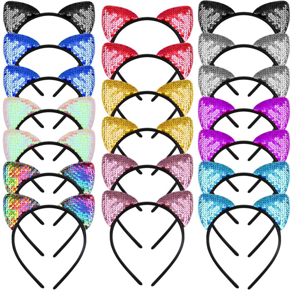 WXJ13 front packaging showing 20 reversible cat ear headbands and easy styling benefits