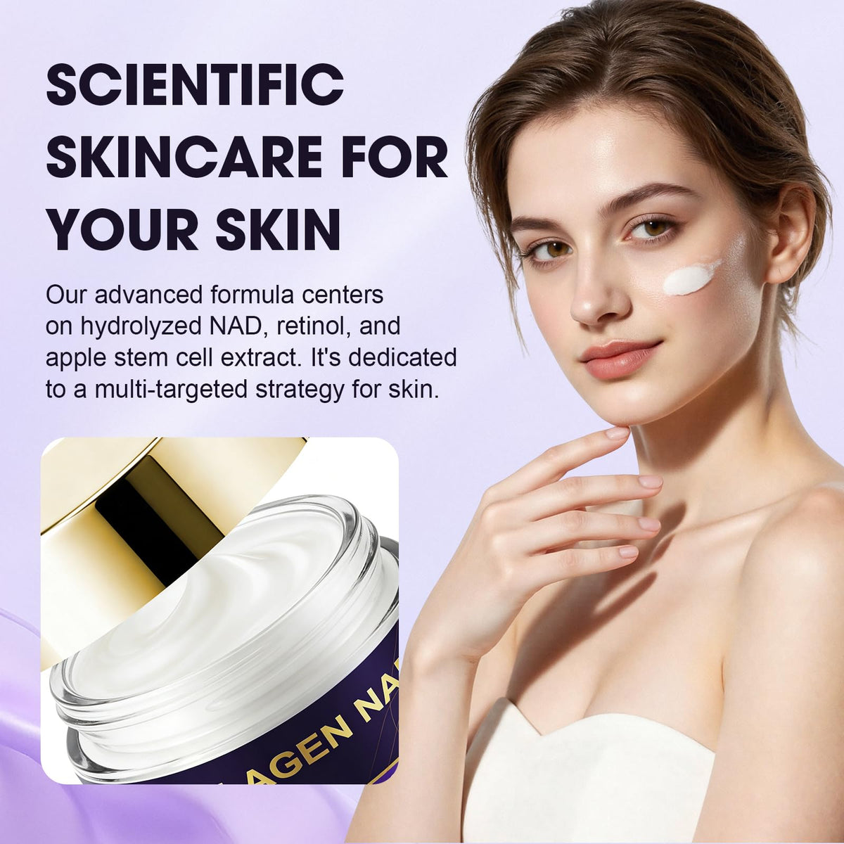 Xaninp cream on hand demonstrating spreadability benefit: quick absorption visual