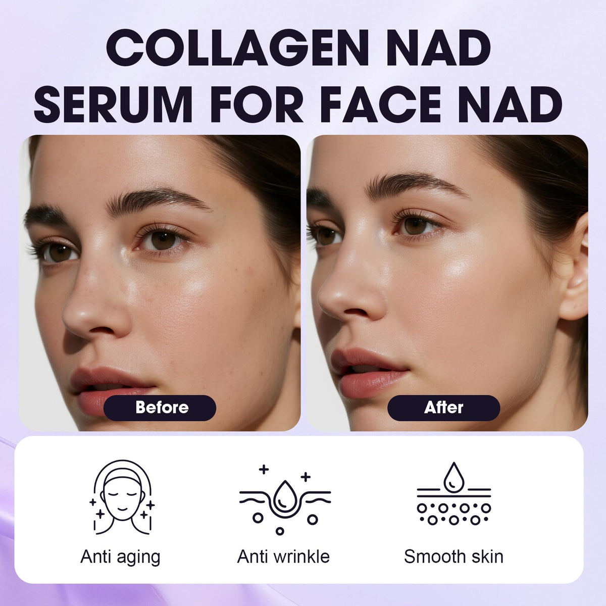 Xaninp ingredient label highlighting NAD+, collagen and retinol benefit: shows actives