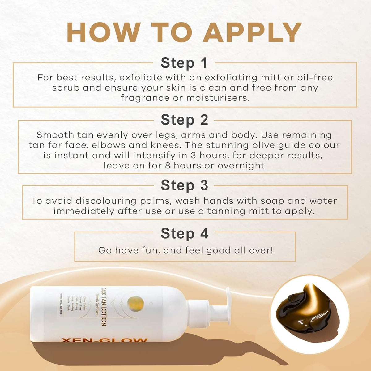 XEN-GLOW face application detail showing gentle, non-irritating finish