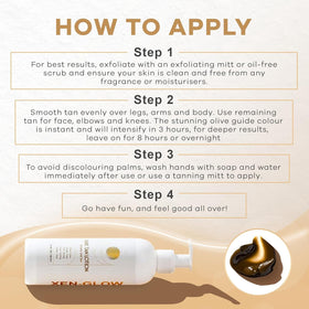 XEN-GLOW face application detail showing gentle, non-irritating finish