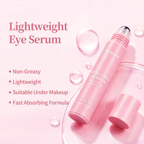 Xenjura application under eye demonstration reduces puffiness with gentle roll