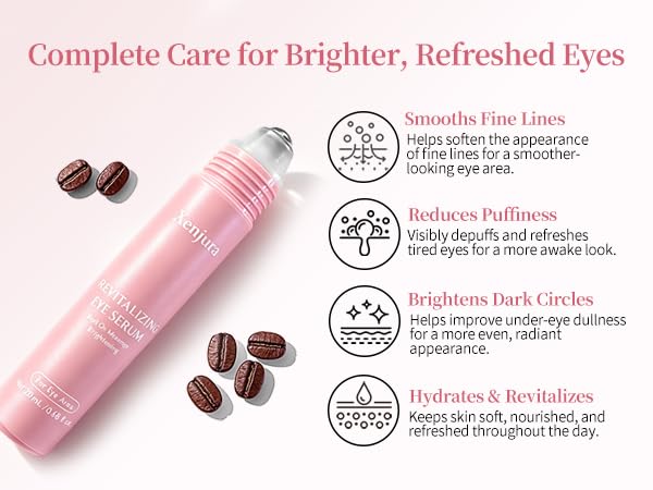 Xenjura travel pouch and roller packed for on-the-go eye care ease