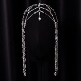 Xerling headpiece on model at wedding illustrating bridal styling and photo-ready look