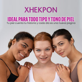 XHEKPON tube open with cream on dispenser showing easy application benefit
