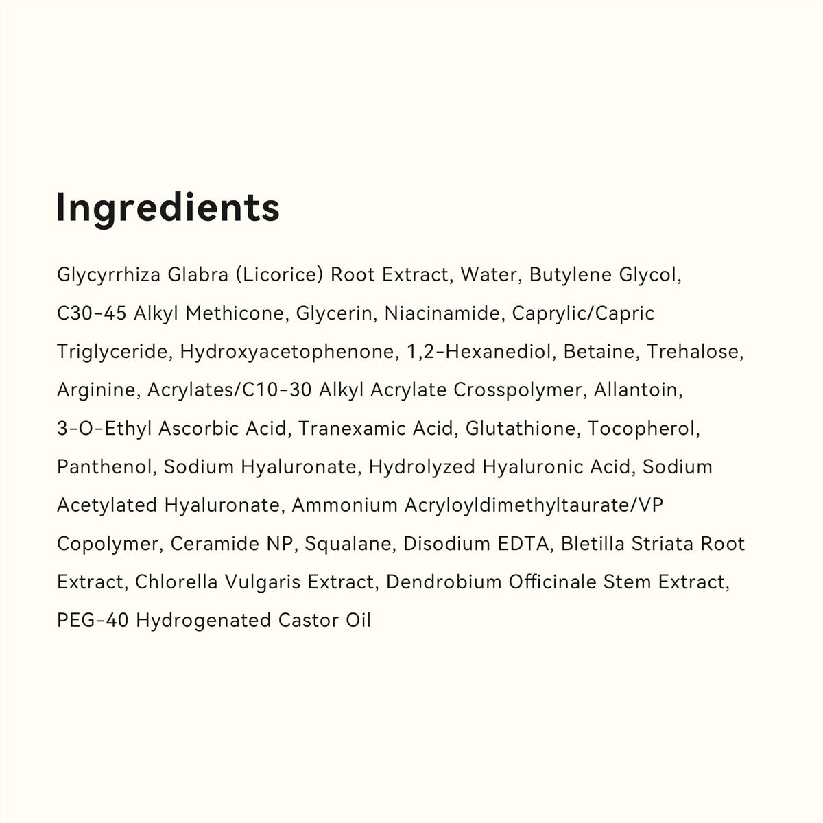 XIANUI label close-up highlighting active ingredients and safety