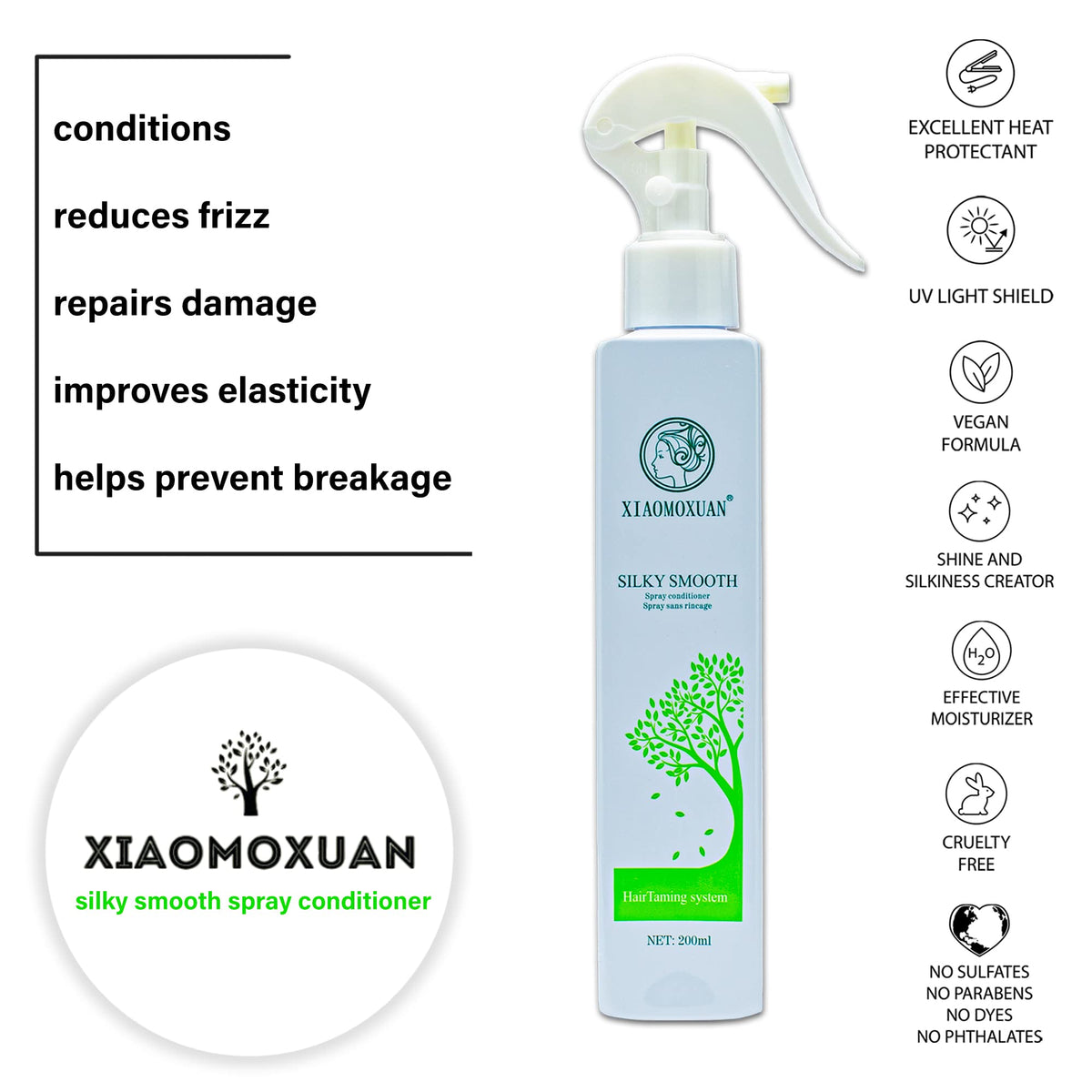 Xiaomoxuan mist spray in action demonstrating even coverage and easy detangling