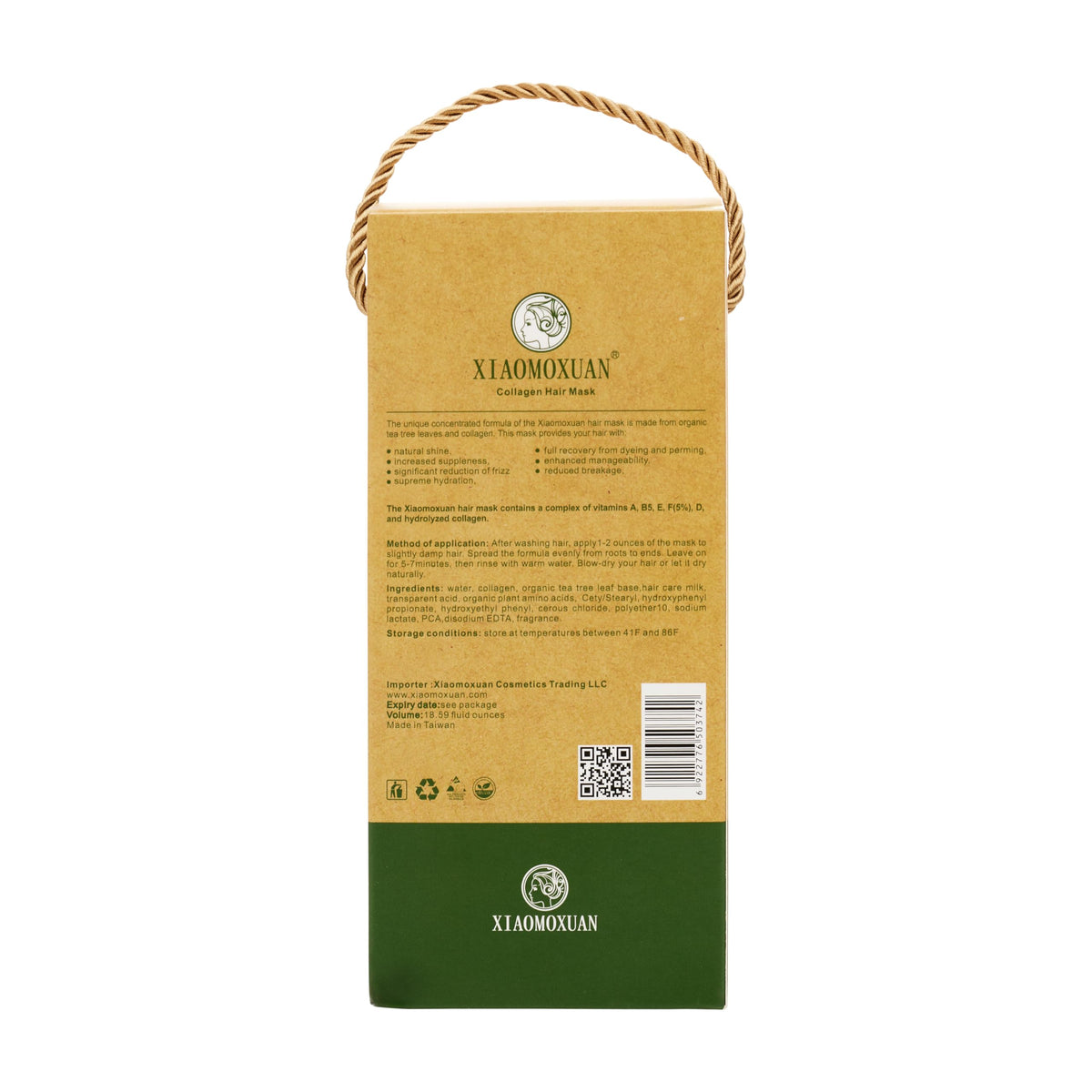 Xiaomoxuan recyclable packaging detail emphasizing eco care