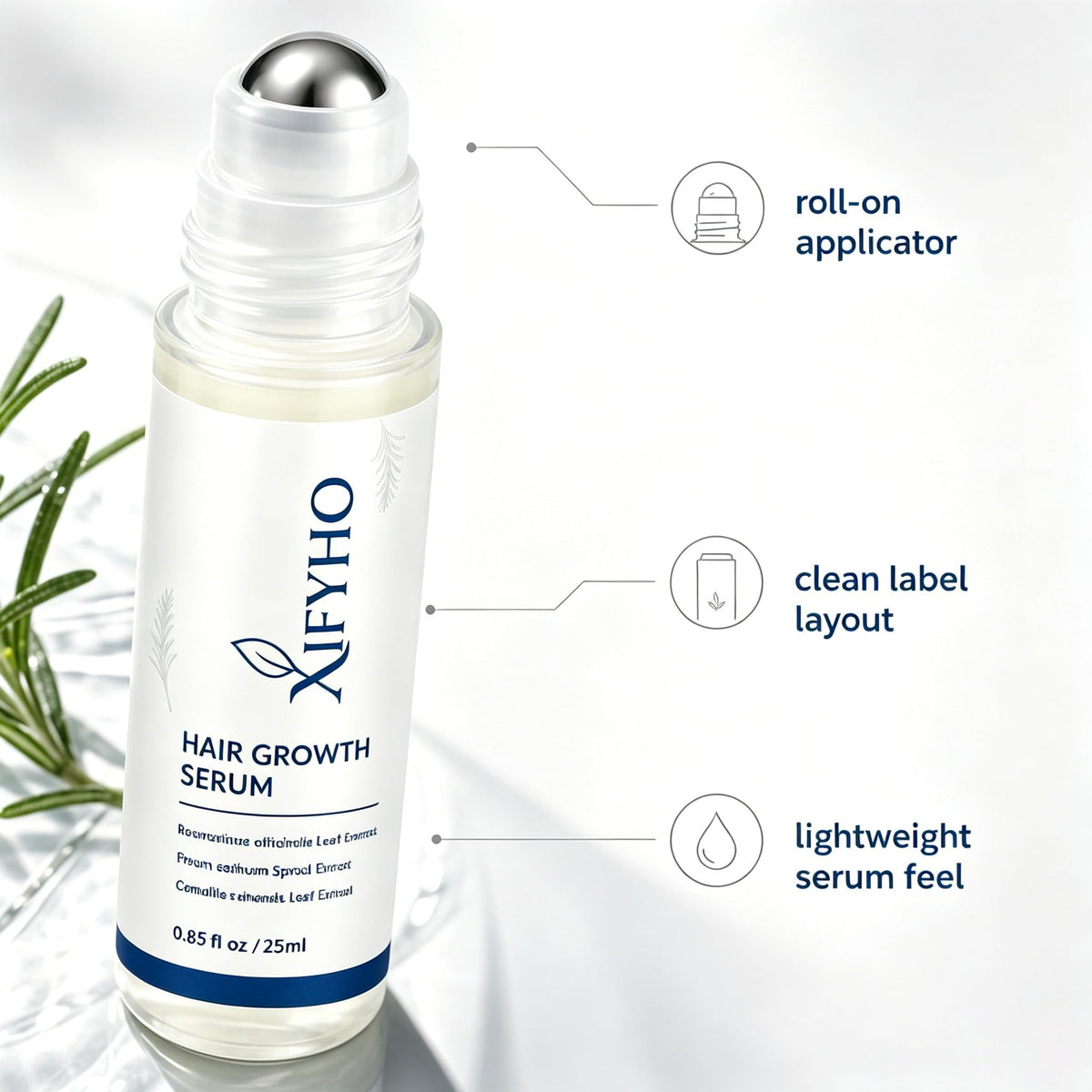 XIFYHO serum texture on fingertip showing lightweight finish