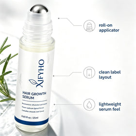 XIFYHO serum texture on fingertip showing lightweight finish