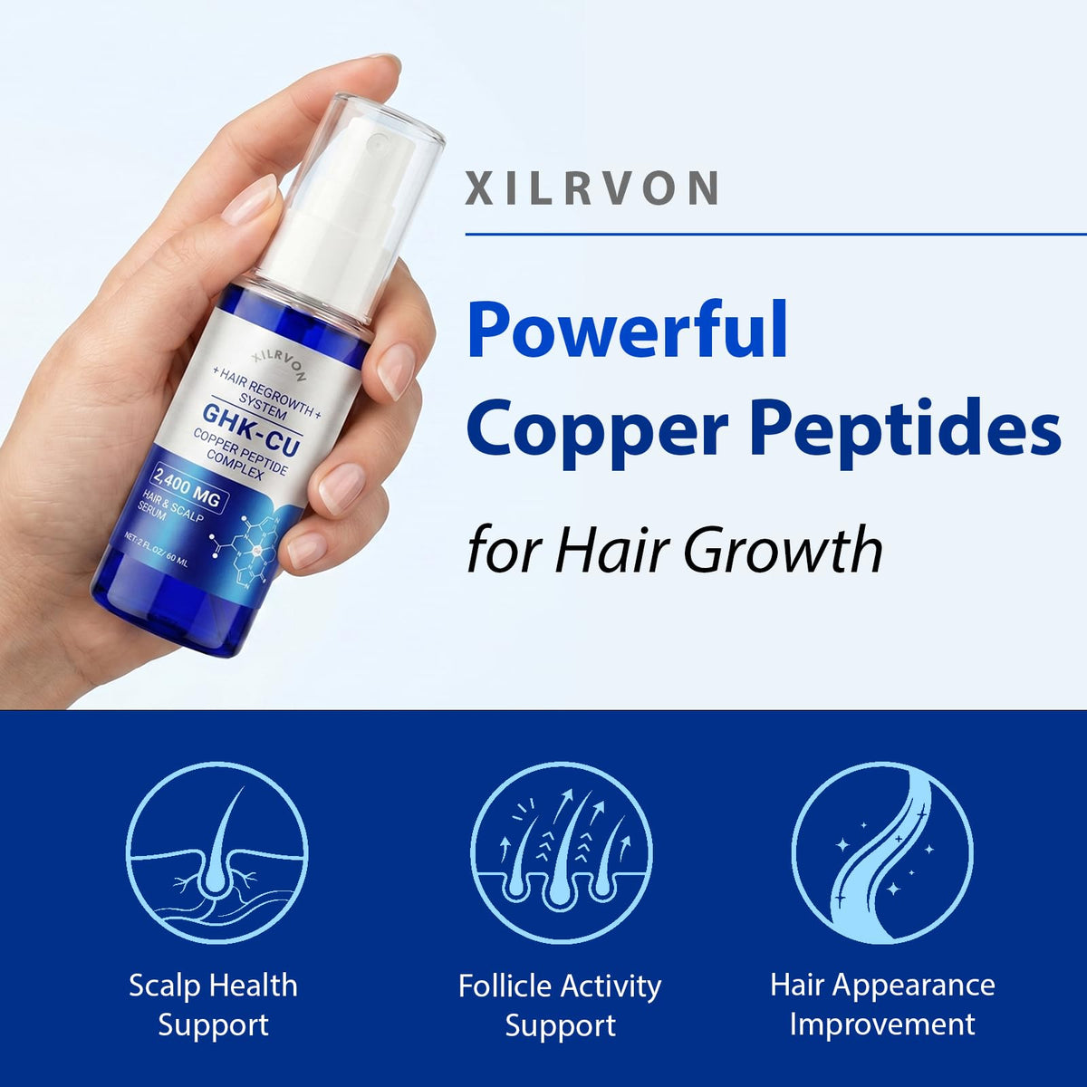 XILRVON with centella asiática extract highlighting soothing scalp benefit