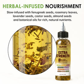 XILRVON label close-up highlighting natural ingredients and strength benefits