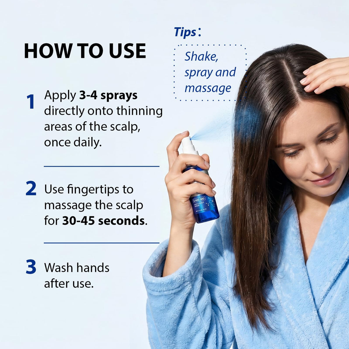 XILRVON bottle beside hand showing product size and easy use benefit