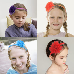 XIMA lay-flat color array of fifteen headbands displaying shade options for outfit matching