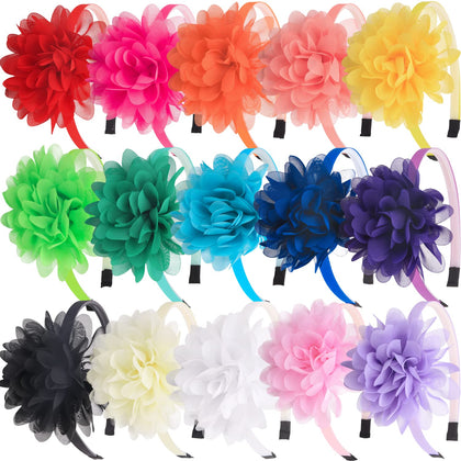 XIMA front view of 15-piece headband pack showing colorful flowers and packaging, stylish variety benefit