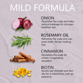 XINRON onion and rosemary ingredient bottles highlighting botanical blend