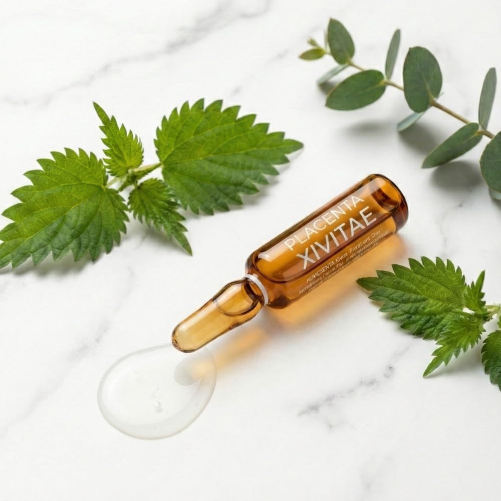 XIVITAE nettle extract label closeup highlighting botanical content benefit: balances scalp oil