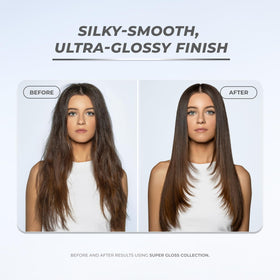 XMONDO product being combed through hair demonstrating even application benefit
