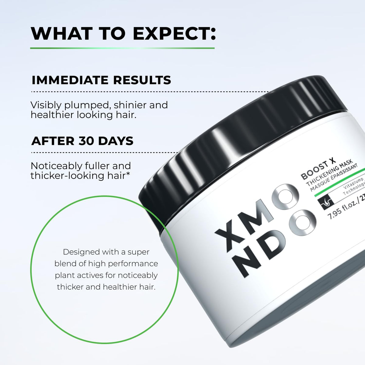XMONDO natural ingredient trio amaranth biollagen micro algae for volume