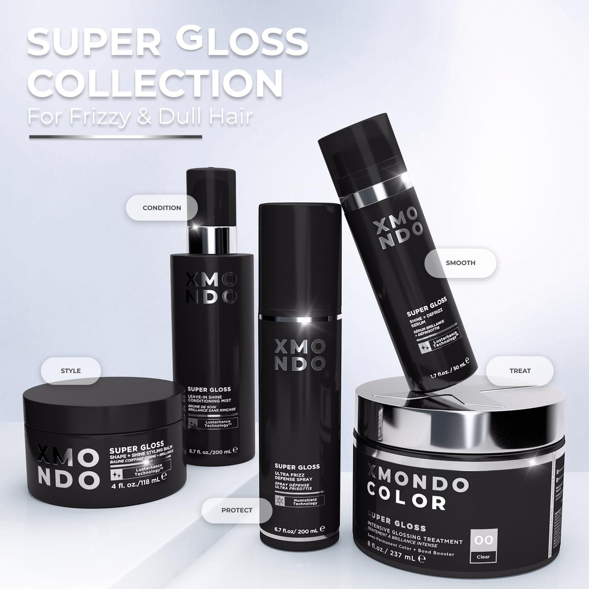 XMONDO lifestyle shot with shiny styled hair illustrating mirror shine