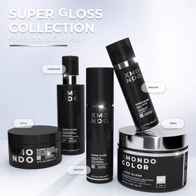 XMONDO lifestyle shot with shiny styled hair illustrating mirror shine