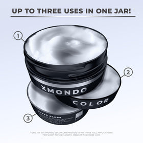XMONDO spread on dry hair demonstrating coverage and repair benefit