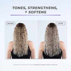 XMONDO conditioner texture close-up highlighting creamy violet tint