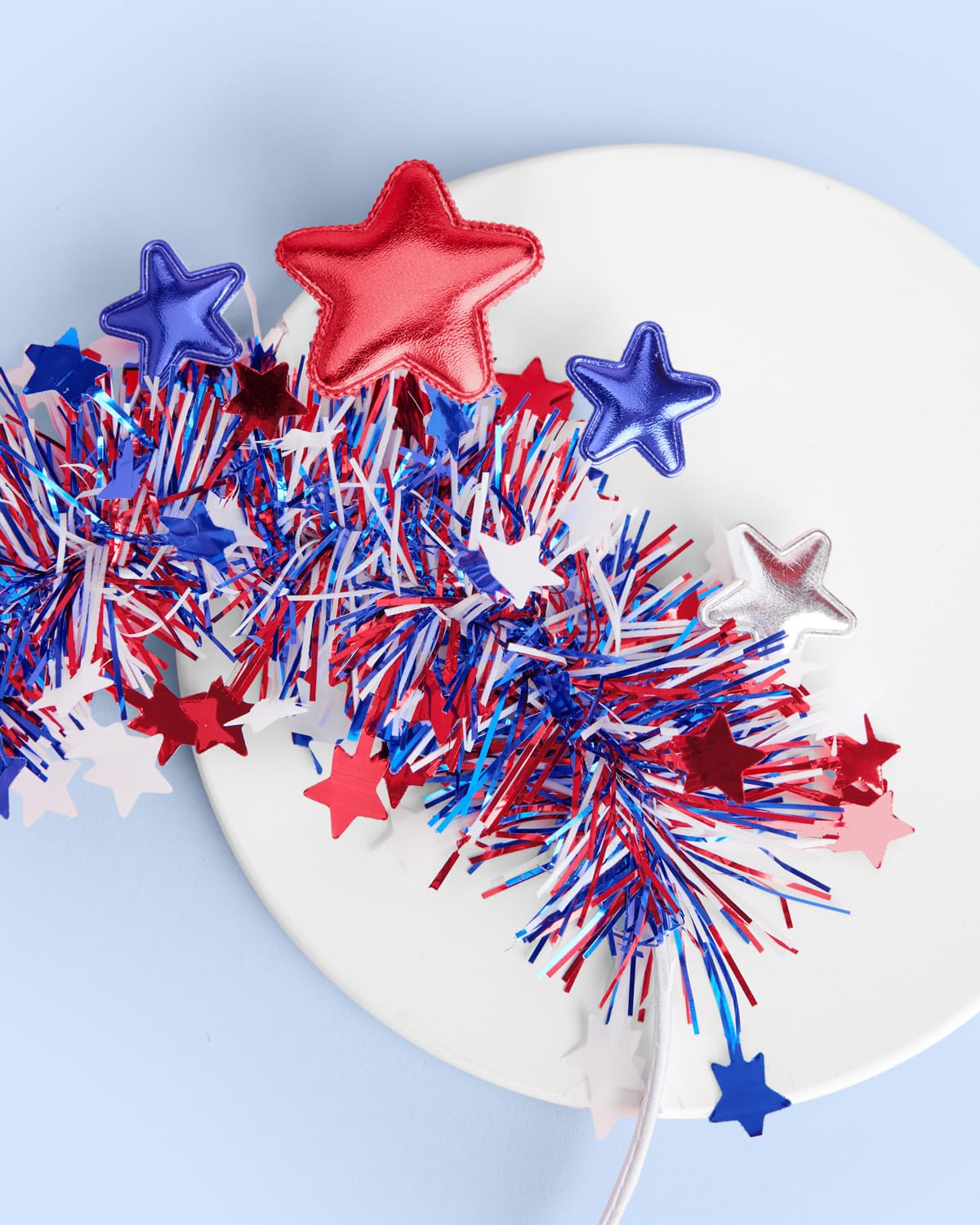xo, Fetti fringe texture closeup highlighting red white blue movement and lightweight comfort