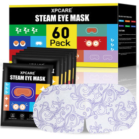 XPCARE front packaging showing 60 disposable steam eye masks and value pack benefit