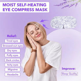 XPCARE mask worn by person relaxing in bed providing soothing warmth