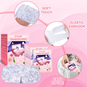 XPCARE opened mask steaming gently to soothe and hydrate eye area