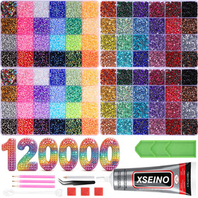 XSEINO front packaging showing complete bedazzling kit for quick project starts
