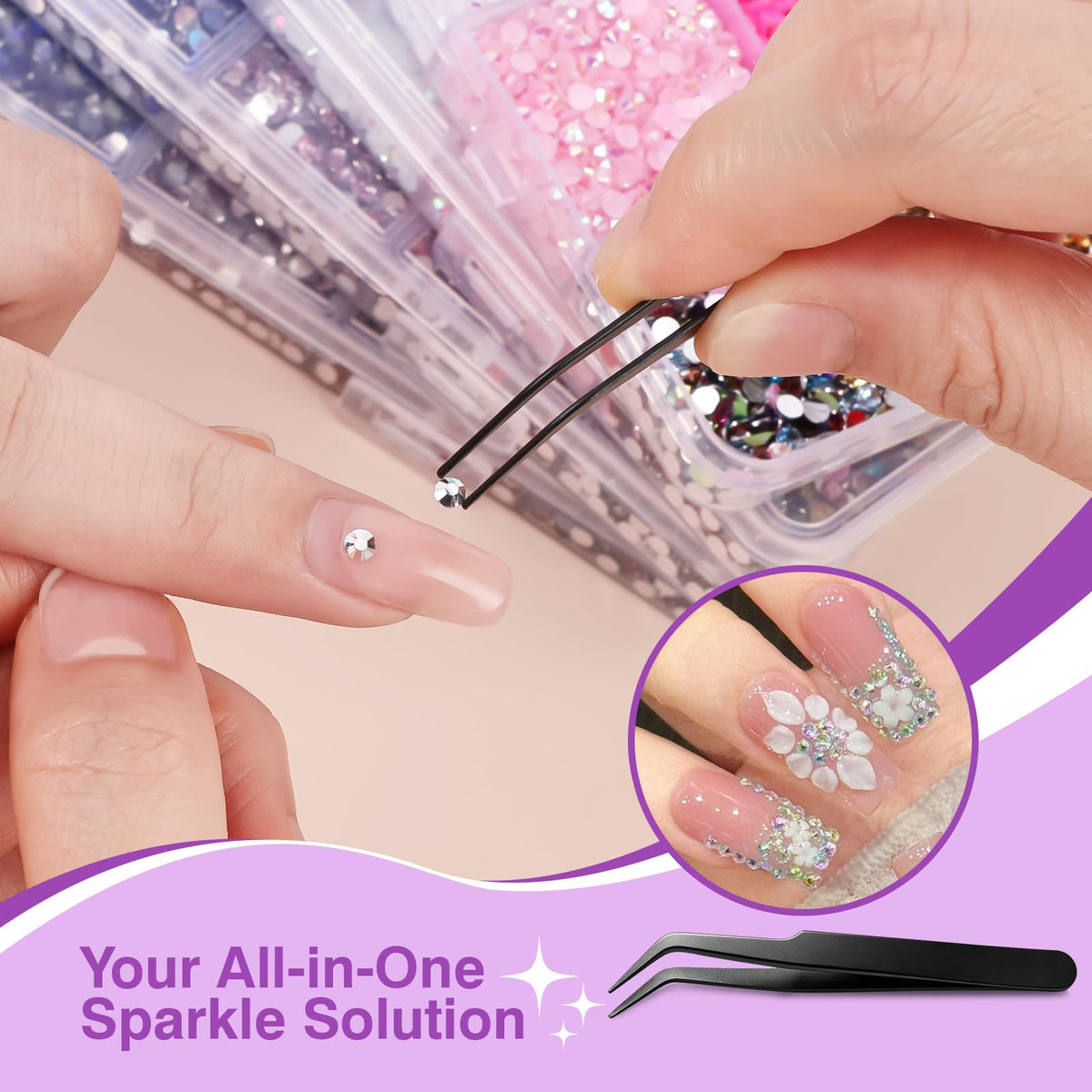 XSEINO storage boxes sorted to keep rhinestones organized and portable