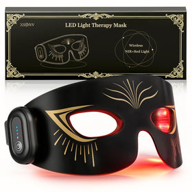 XSSNVV front view of eye mask showing focused LED placement and comfortable fit