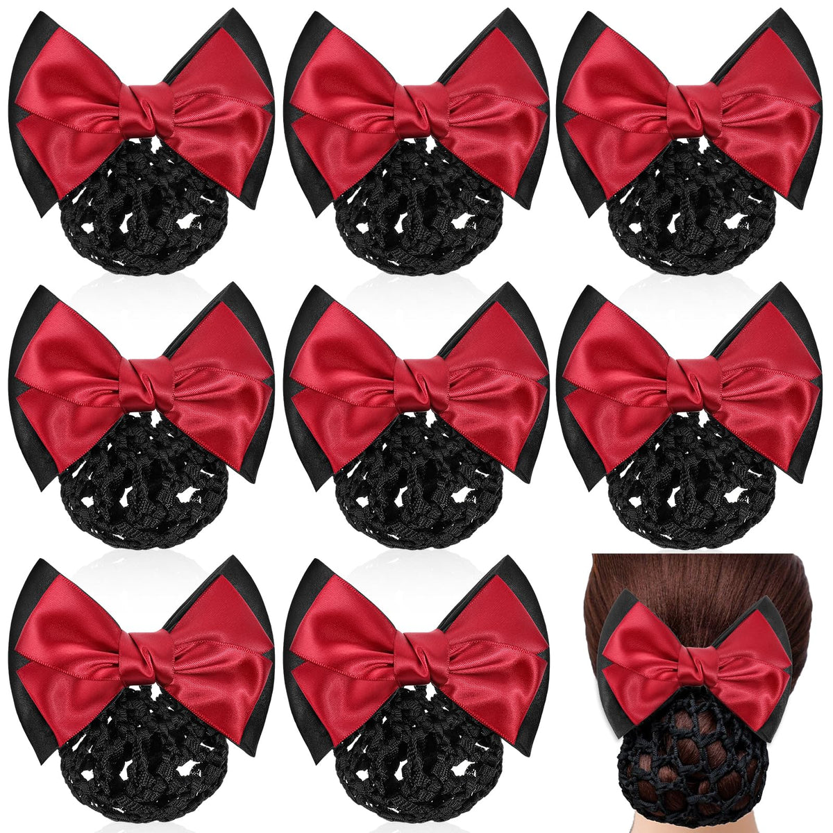 Xthrotsenk front packaging showing nine snoods with neat bows and organized bag benefit convenience