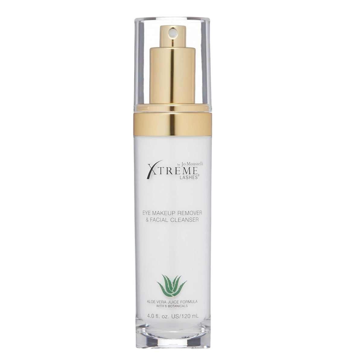 Xtreme Lashes front pump bottle showing label and easy dispensing benefit